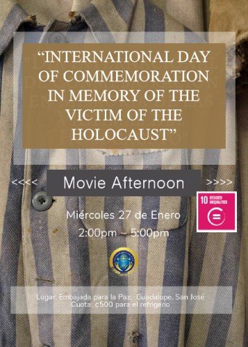 International Day of Commemoration in Memory of the Victims of the Holocaust #Costa Rica